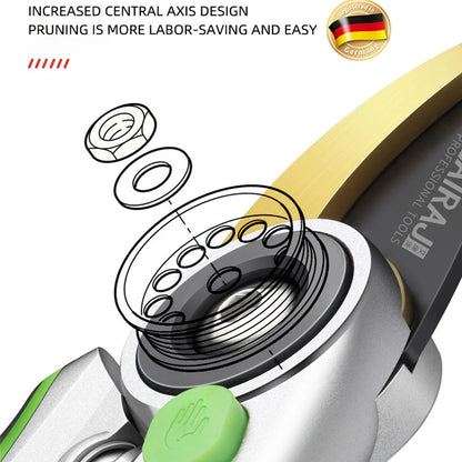 AIRAJ Durable Pruning Shears with Anti-Slip Grip